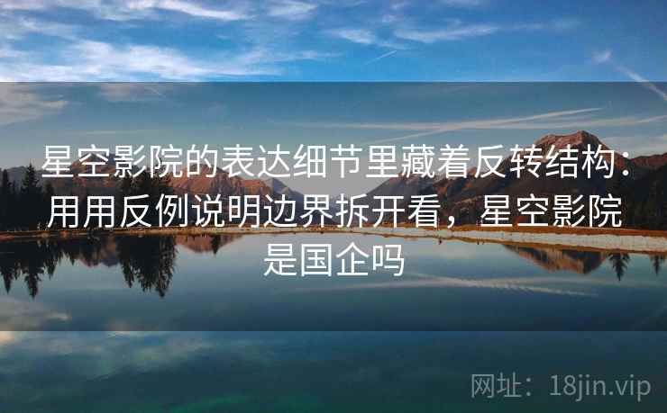 星空影院的表达细节里藏着反转结构：用用反例说明边界拆开看，星空影院是国企吗